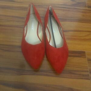 Musshoe Red Suede Women's Flats